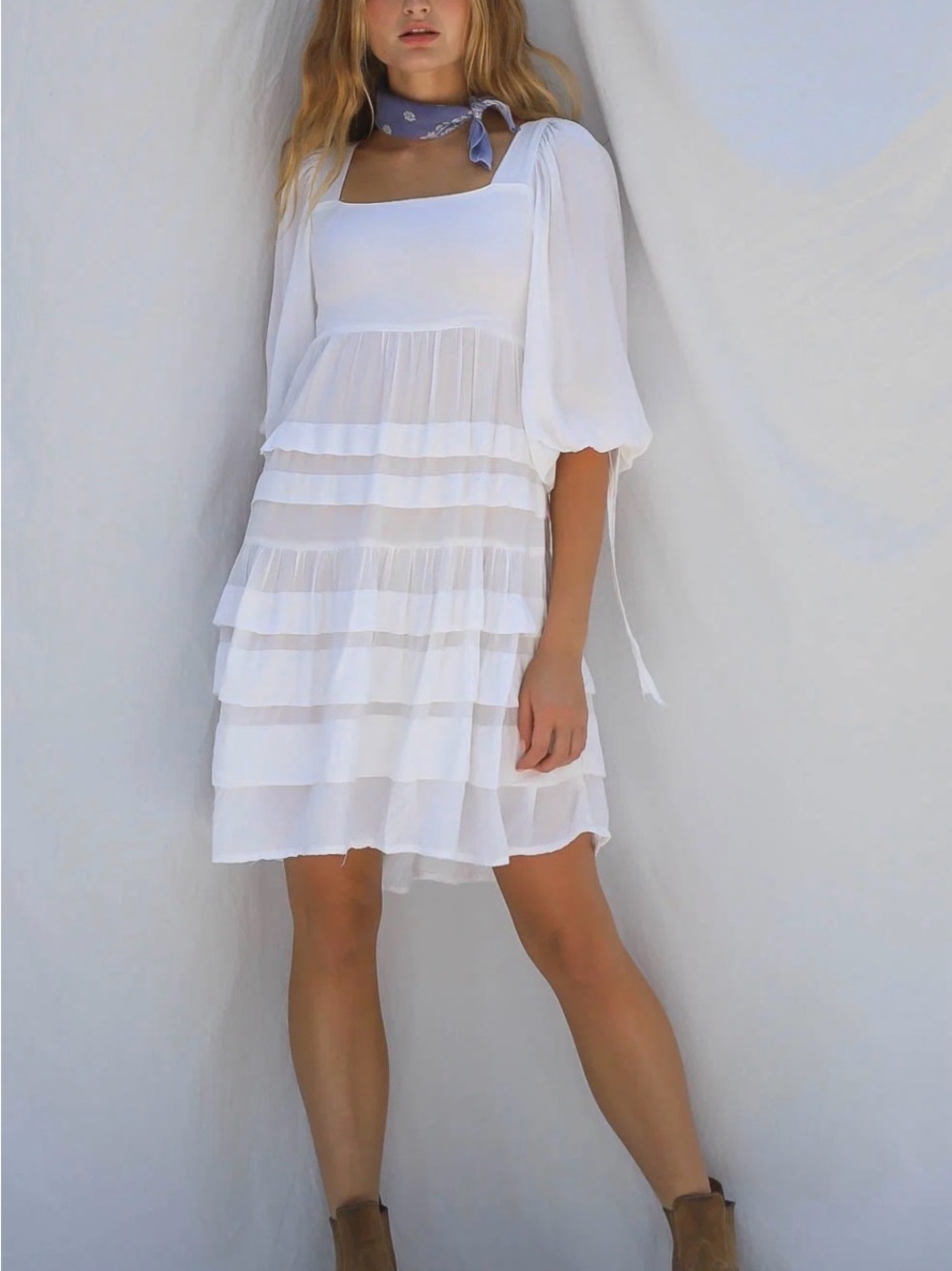 Jen’s Pirate Booty Little Wing Tiered Mini Dress in Pink Ice